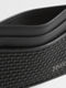 Black PELLETESSUTA™ Leather Card Case Product detail photo #1