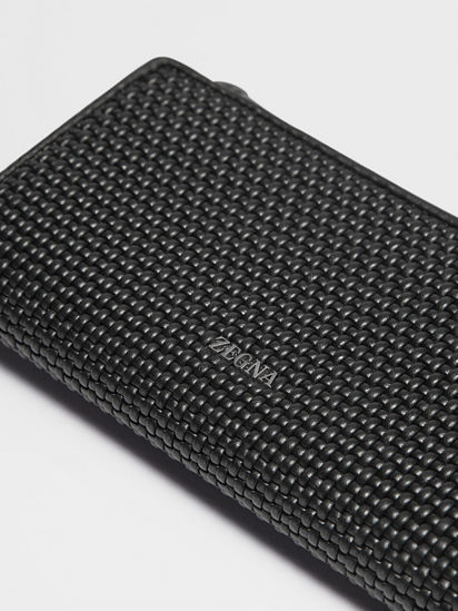 Black PELLETESSUTA™ Leather Continental Phone Wallet SS25 22982956 | Zegna  HK