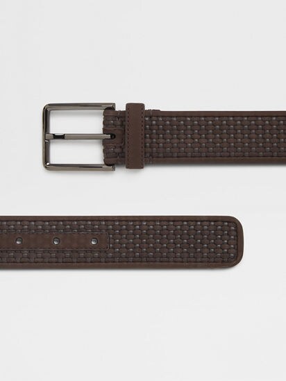 Dark Brown PELLETESSUTA™ Leather Belt FW23 27949775 | Zegna CA