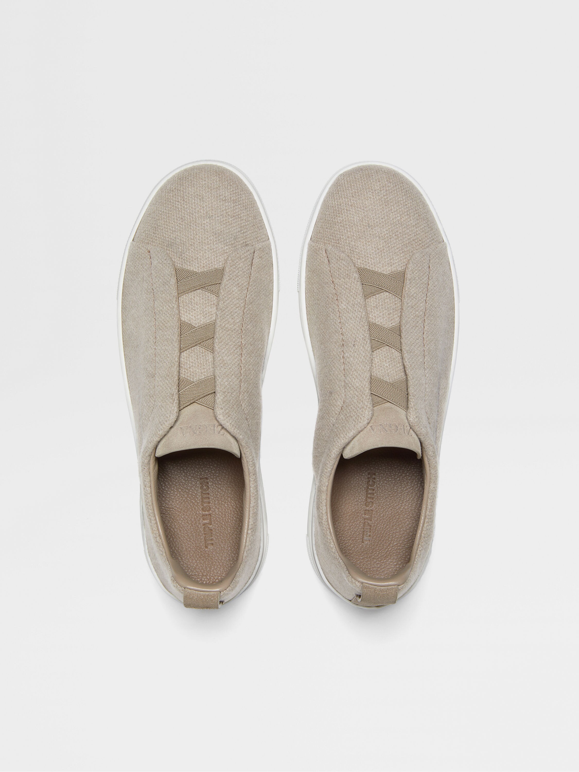 Light Taupe Triple Stitch™ Oasi Cashmere Sneakers Product detail photo #2