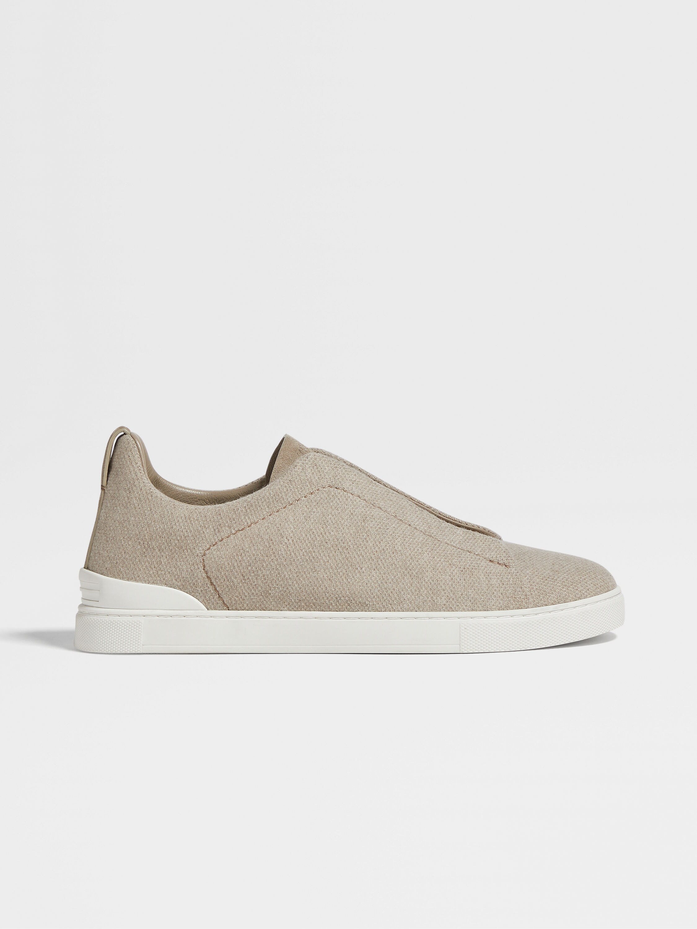 Light Taupe Triple Stitch™ Oasi Cashmere Sneakers Product detail photo #3