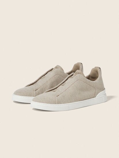 Light Taupe Triple Stitch™ Oasi Cashmere Sneakers SS26  display picture 1