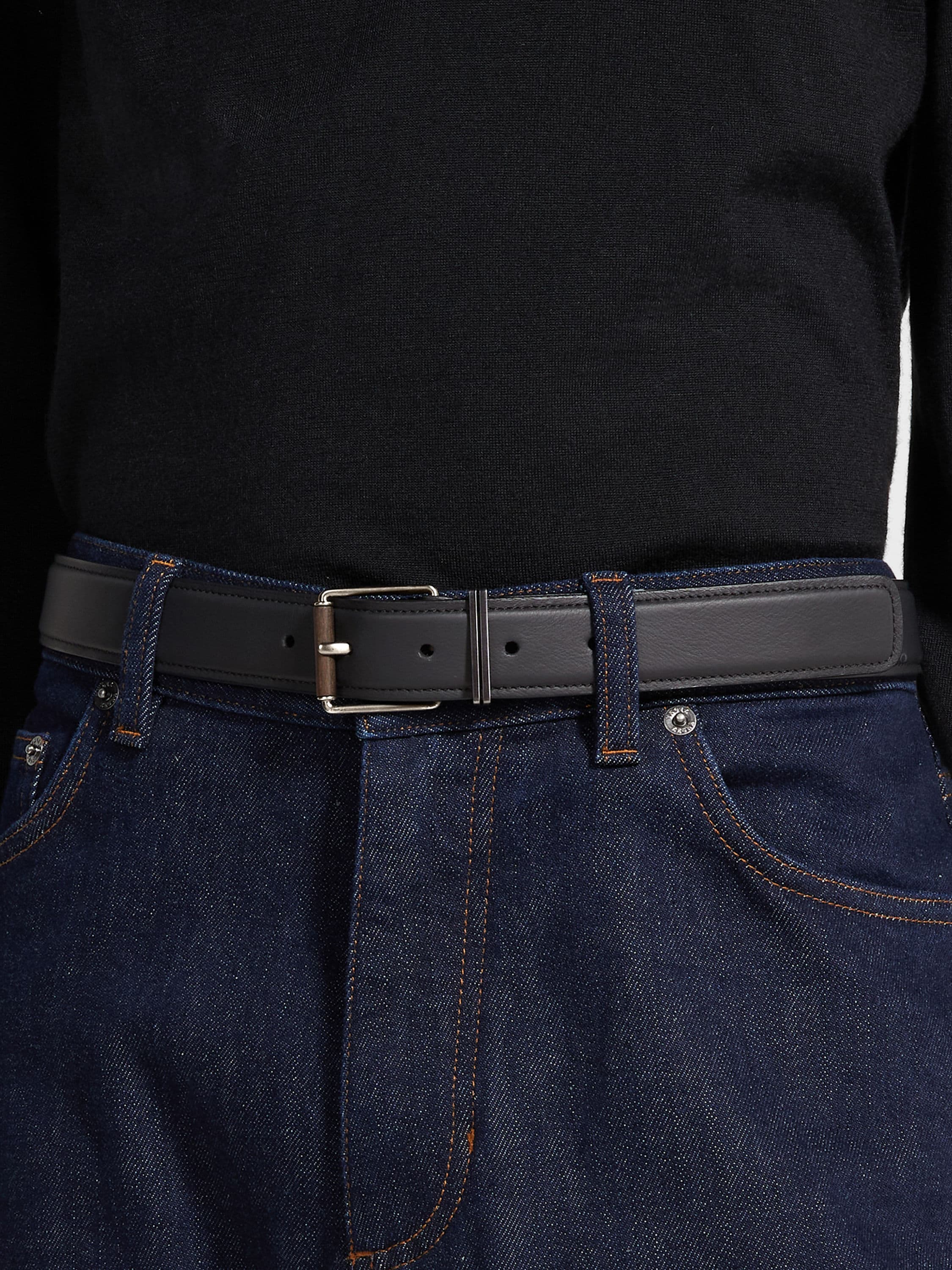 Black Leather Belt Product detail photo #2