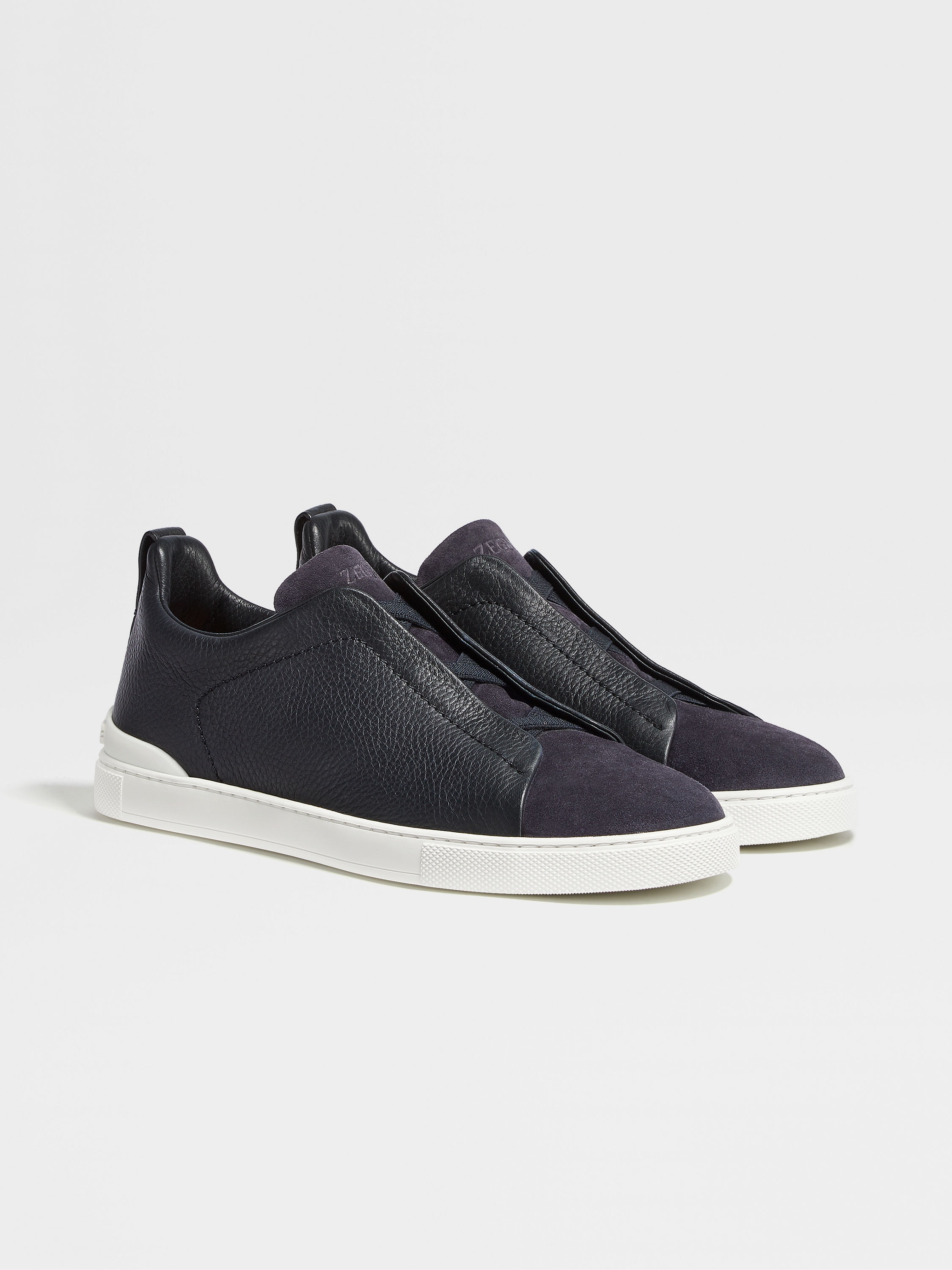 Navy Blue Leather and Suede Triple Stitch™ Sneakers SS24 22361784 