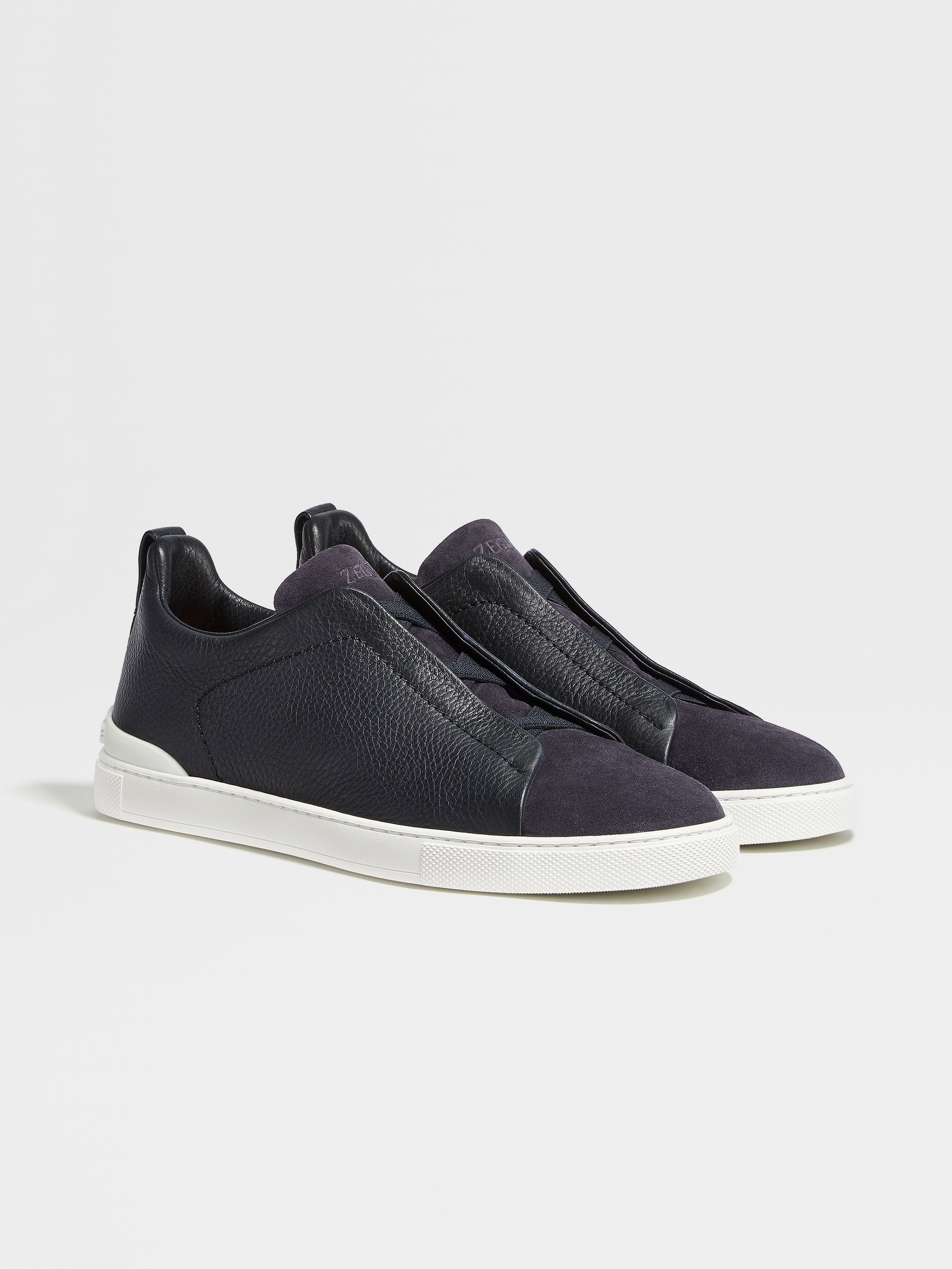 Navy Blue Leather and Suede Triple Stitch™ Sneakers FW24 Navy Blue Leather and Suede Triple Stitch™ Sneakers FW24