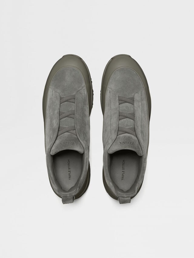 Grey Suede and Leather Triple Stitch™ Monte Sneakers Product detail photo #3