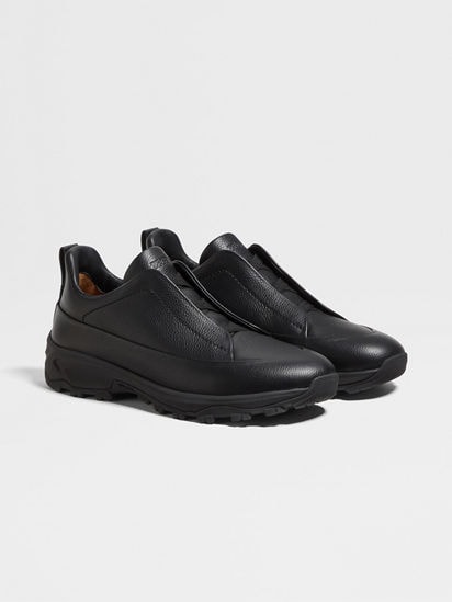 Black Leather Triple Stitch™ Monte Sneakers FW25 35545172 | Zegna US