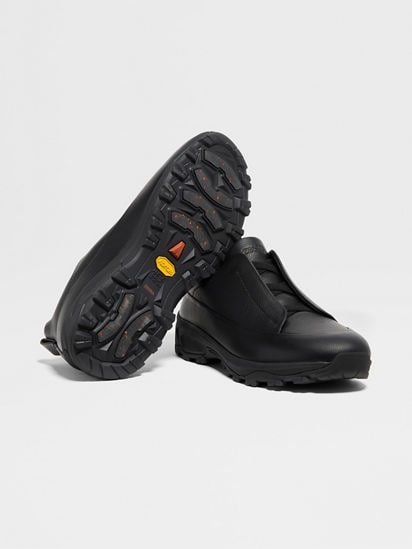 Black stina R gaia　M size Black Leather Triple Stitch™ Monte Sneakers FW25 35545172 | Zegna SG