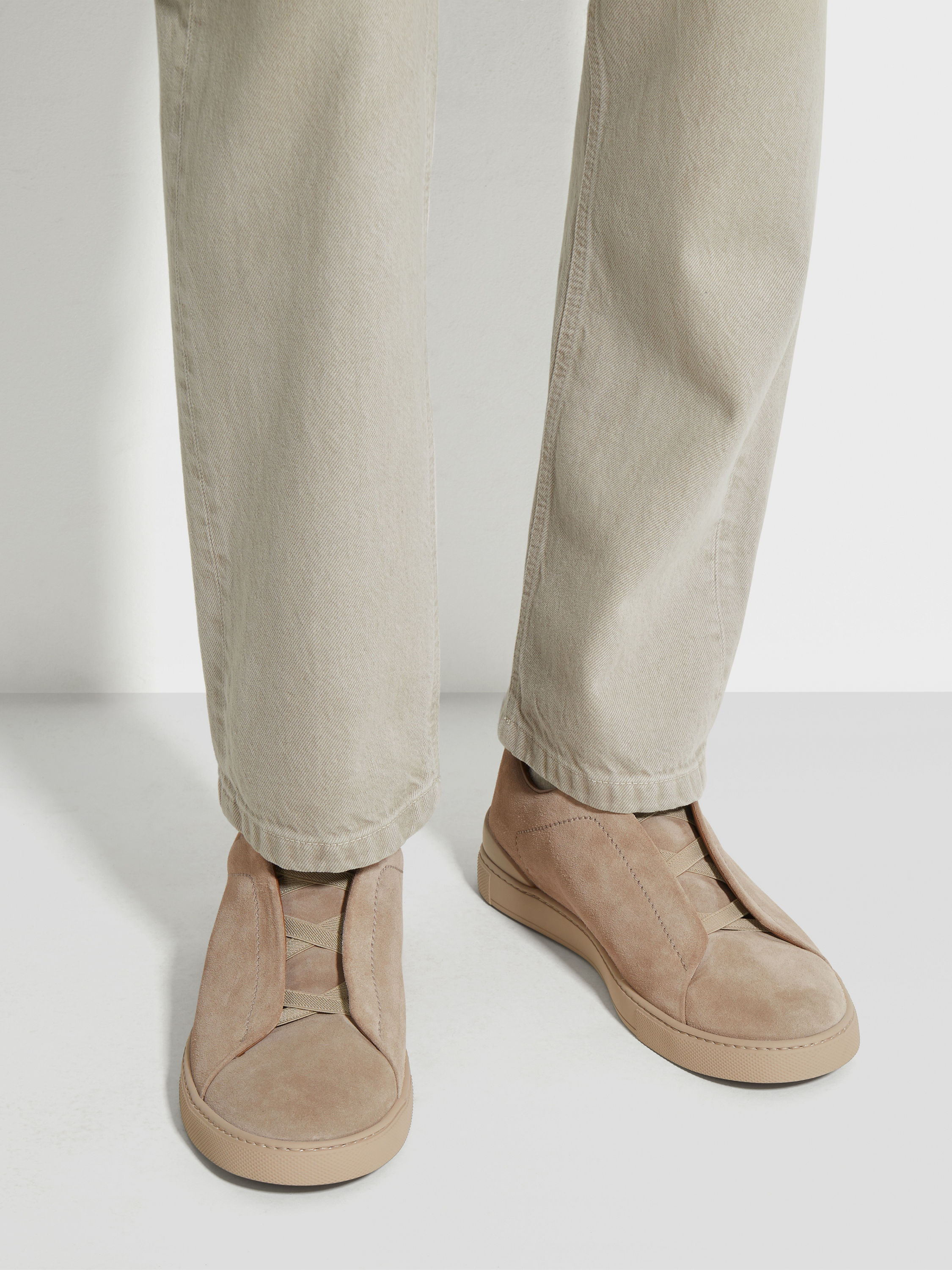 Light Taupe Suede Triple Stitch™ Sneakers Product detail photo #1