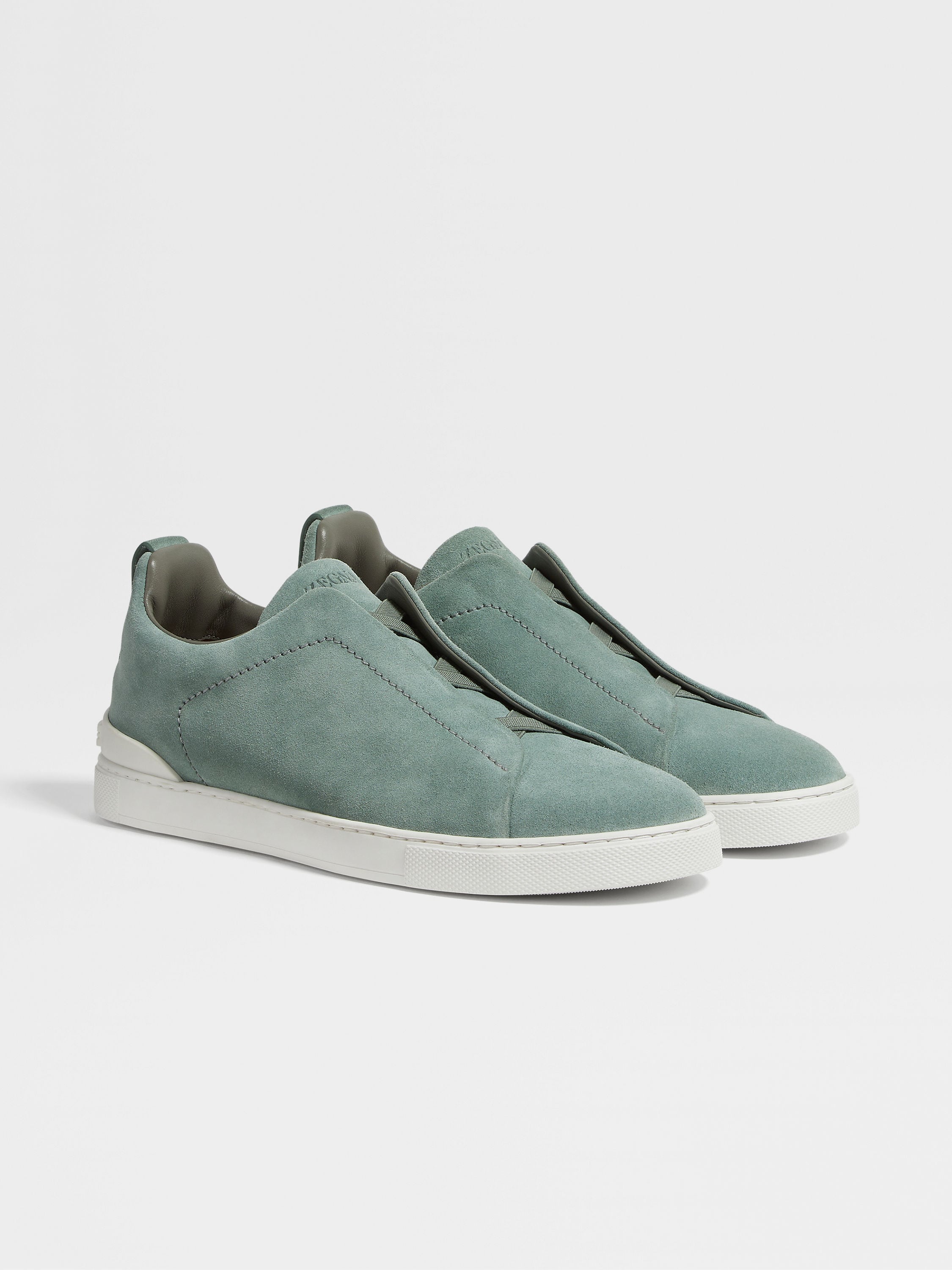 Sage Green Suede Triple Stitch™ Sneakers SS24 29933943 | Zegna FR