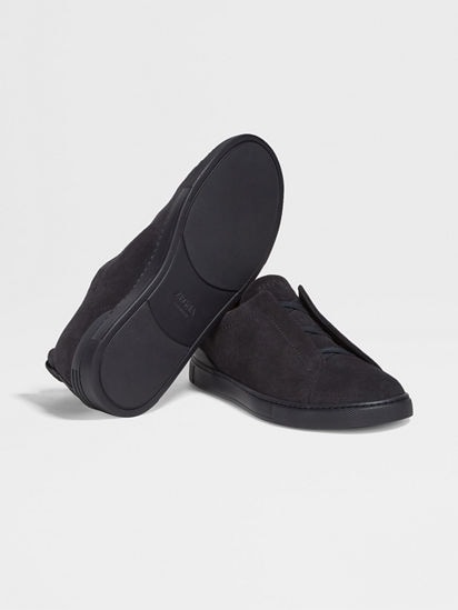 Navy Blue Suede Triple Stitch™ Sneakers FW24 22361659 | Zegna JP Navy Blue Suede Triple Stitch™ Sneakers FW24 22361659 | Zegna JP