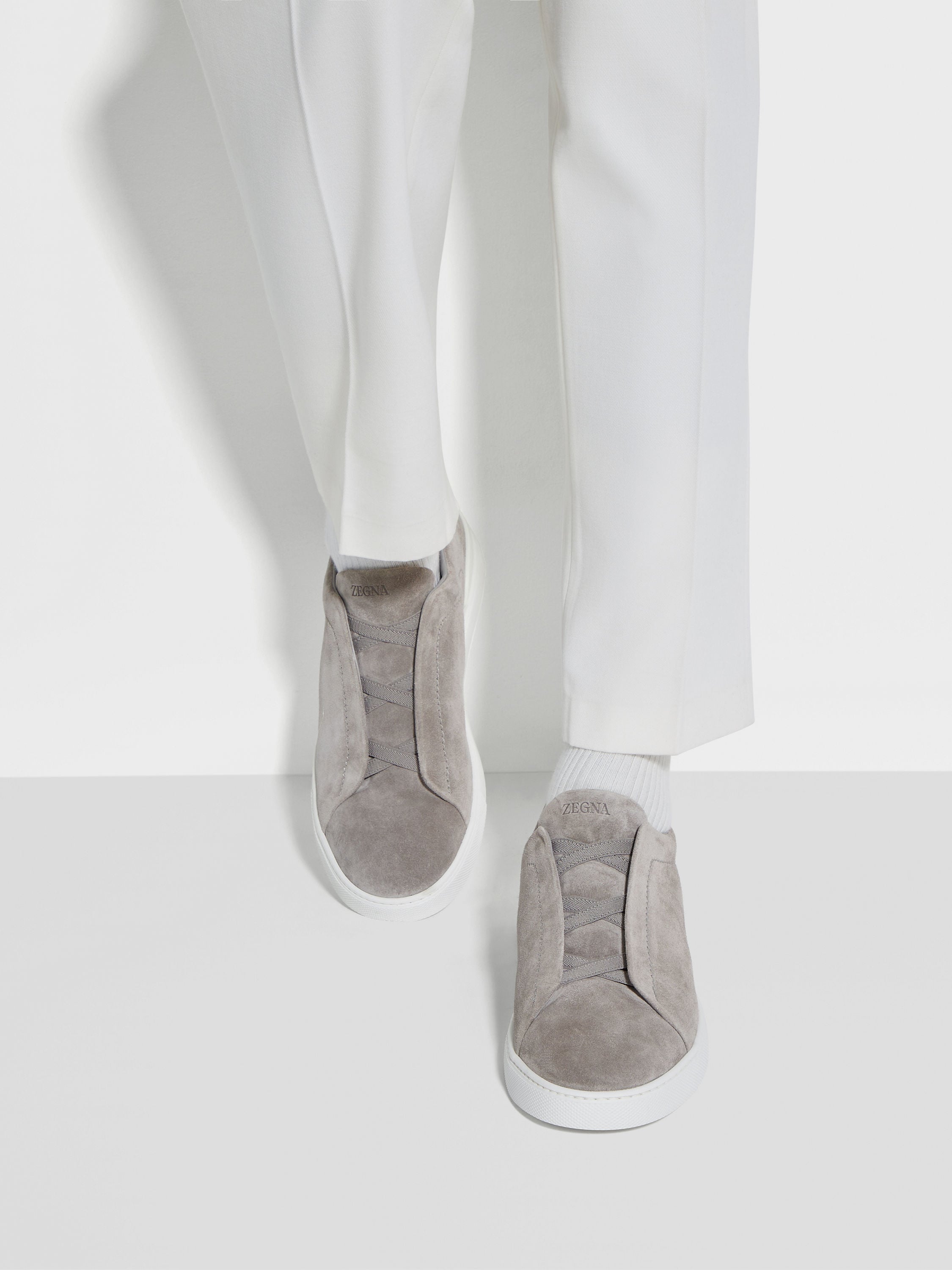 Grey Mélange Suede Triple Stitch™ Sneakers Product detail photo #1