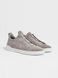 Dark Green Suede Triple Stitch™ Sneakers FW23 22361666 | Zegna NO