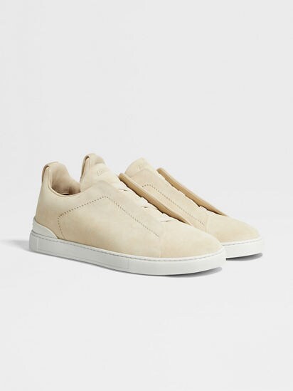 Cream 2024 suede sneakers