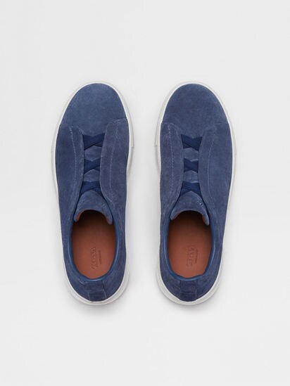 Utility Blue Suede Triple Stitch™ Sneakers SS25 22320607 | Zegna GB