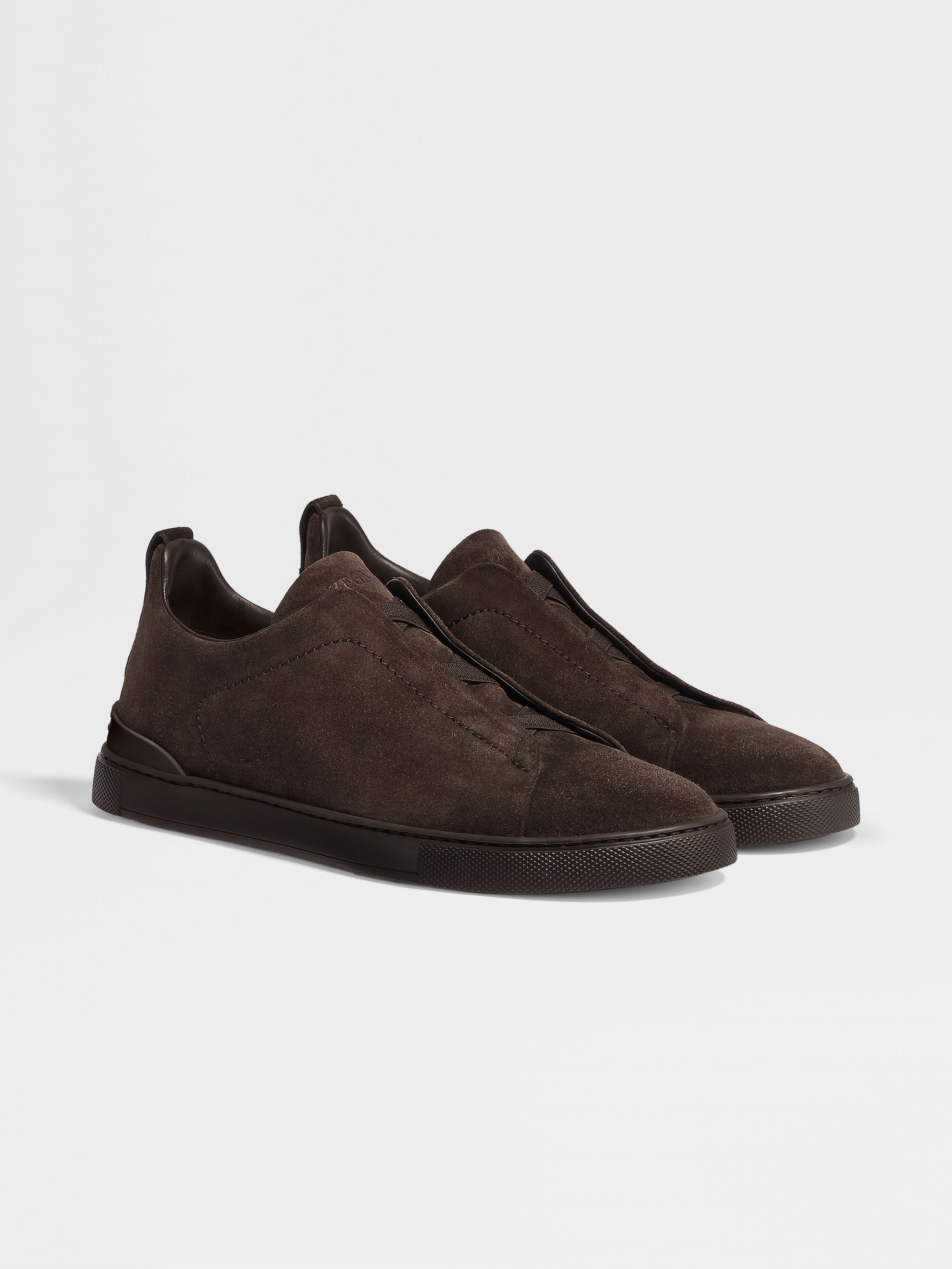 Dark Brown Suede Triple Stitch™ Sneakers