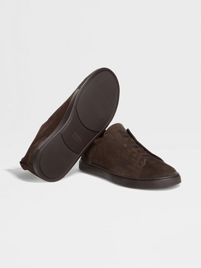 Brown Suede Triple Stitch™ Sneakers FW24 22361756 | Zegna JP Brown Suede Triple Stitch™ Sneakers FW24 22361756 | Zegna JP