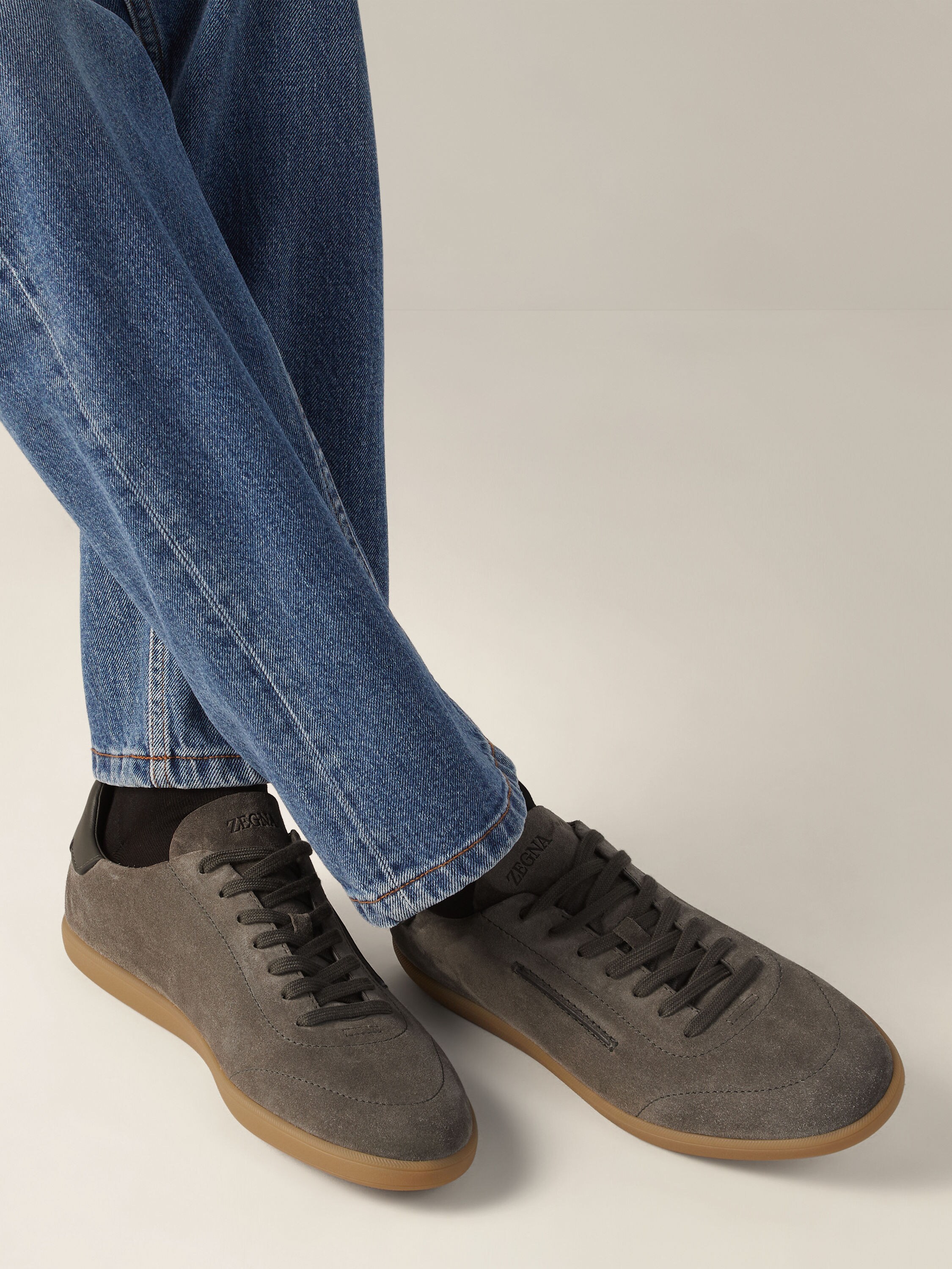 Dark Taupe 232 Suede Sneakers Product detail photo #1