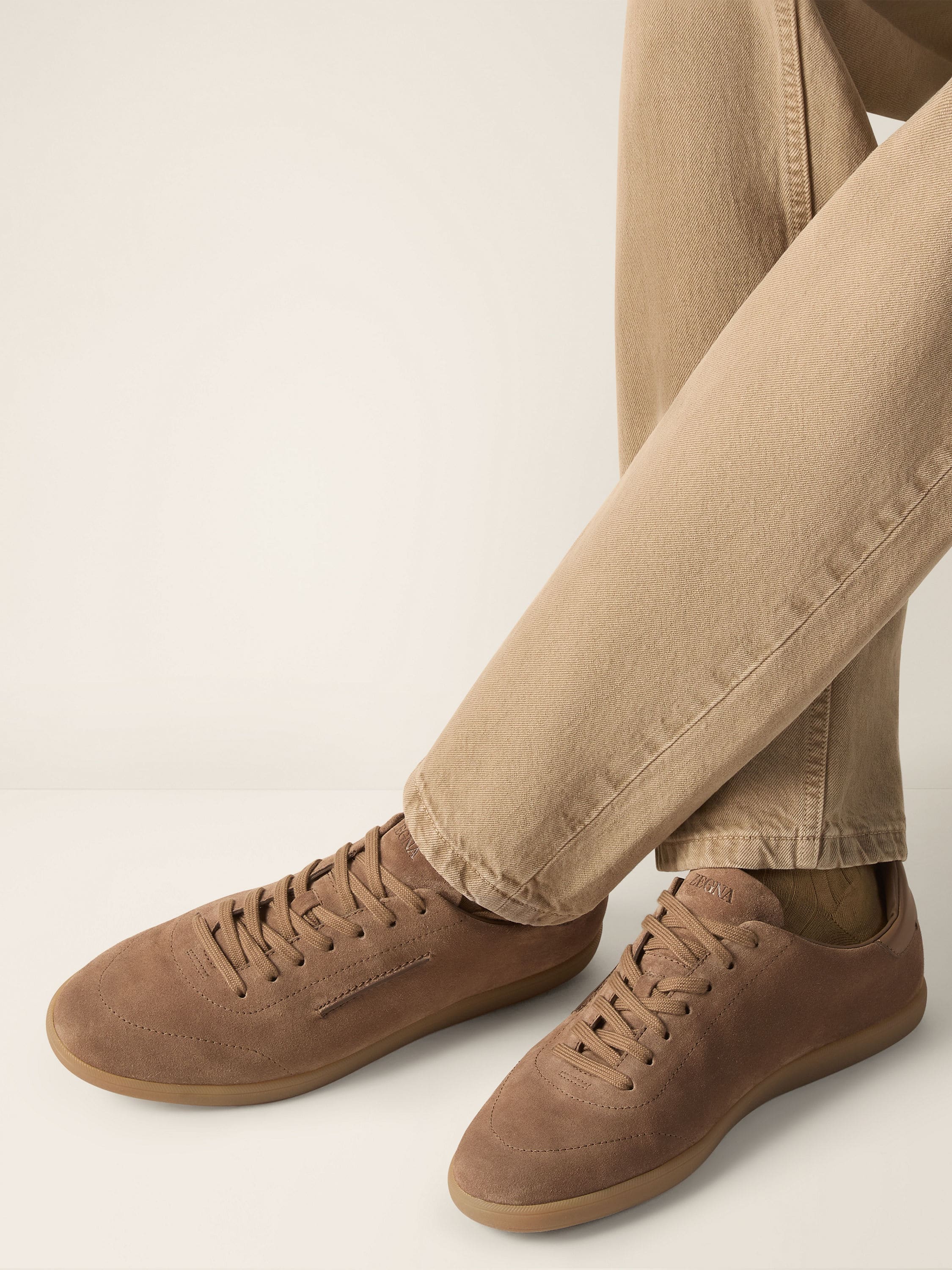 Dark Beige Suede 232 Sneakers Product detail photo #1