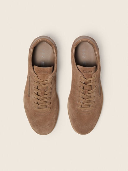 Dark Beige Suede 232 Sneakers FW26 37094690 | Zegna LV