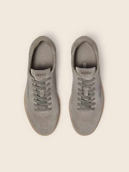 Grey Mélange Suede 232 Sneakers FW26 39383712 | Zegna CA