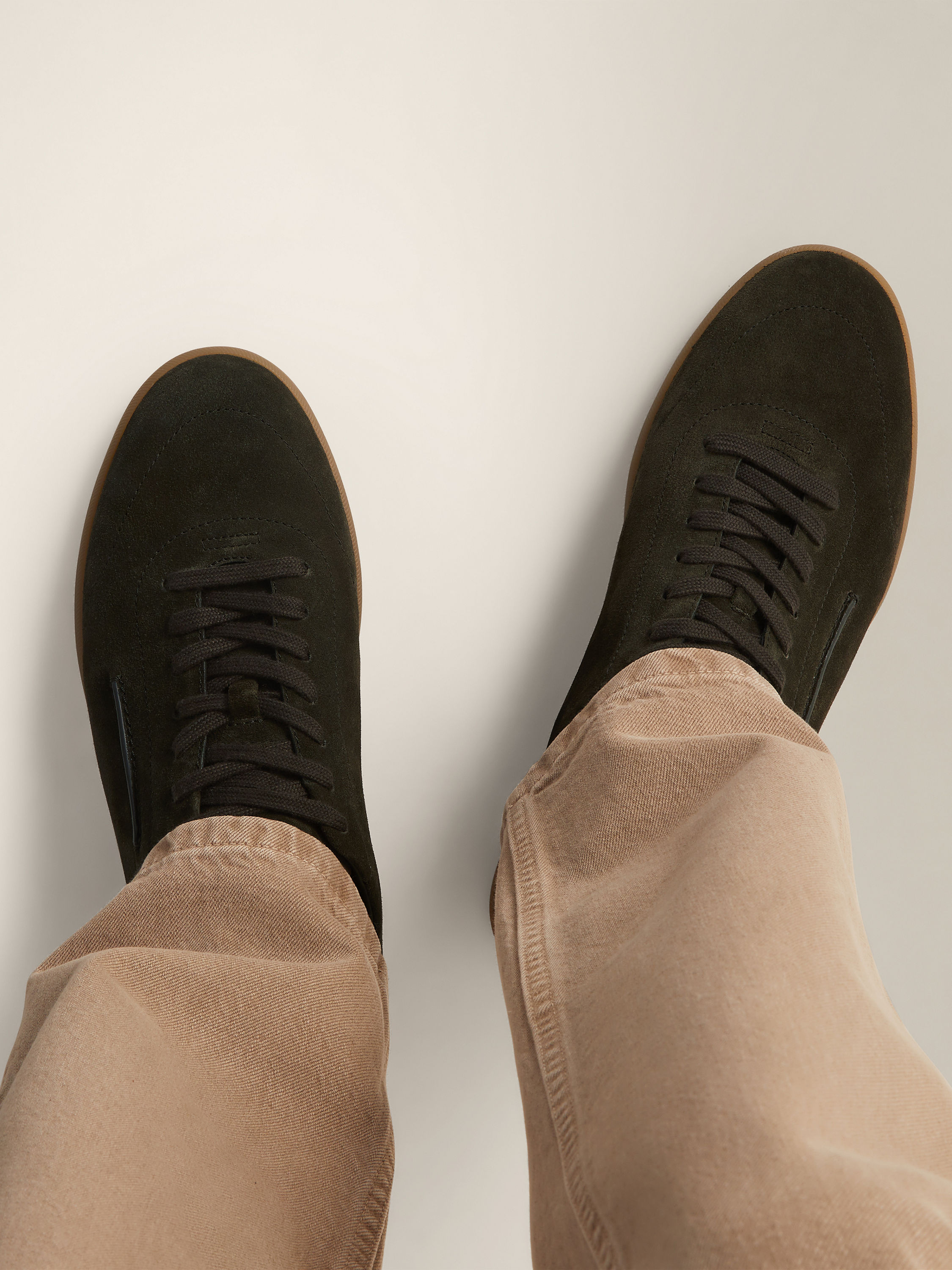 Dark Olive Green Suede 232 Sneakers Product detail photo #1