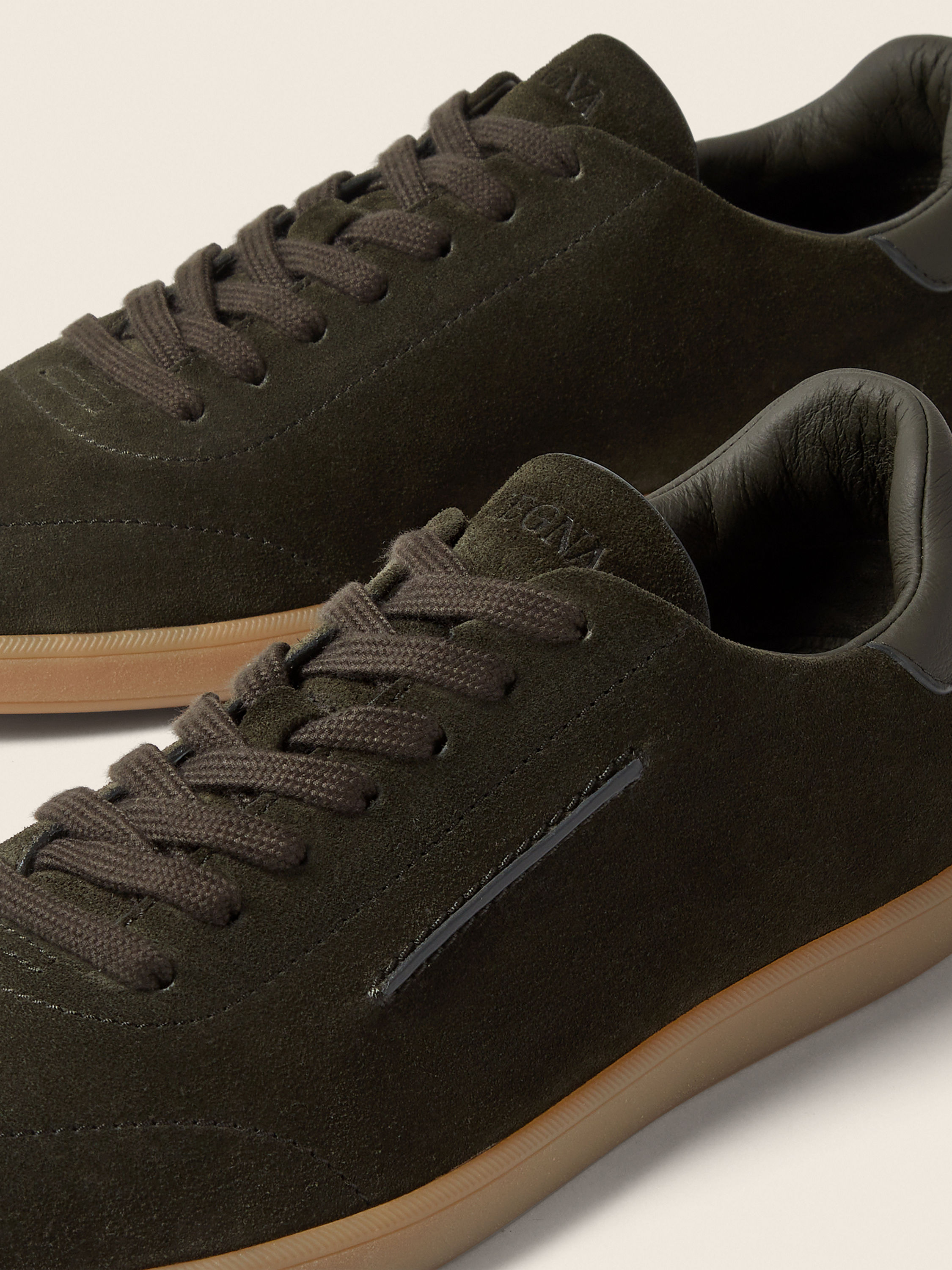 Dark Olive Green Suede 232 Sneakers Product detail photo #2