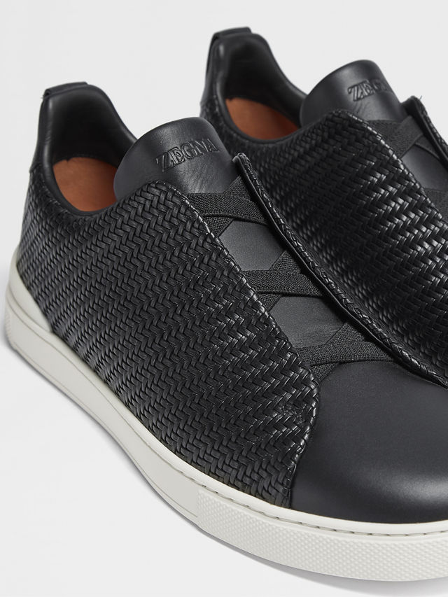 Black PELLETESSUTA™ Leather Triple Stitch™ Sneakers Product detail photo #1