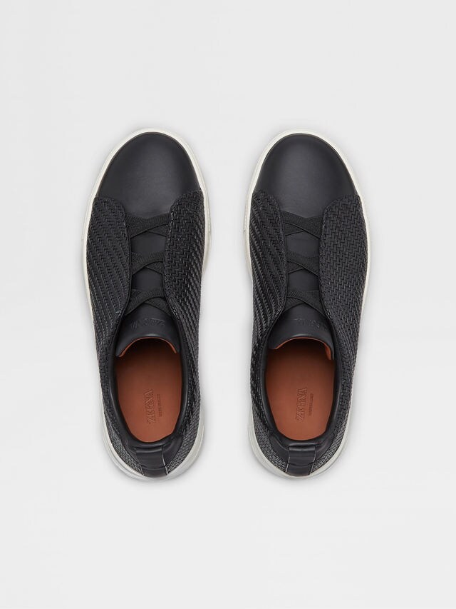 Black PELLETESSUTA™ Leather Triple Stitch™ Sneakers Product detail photo #2