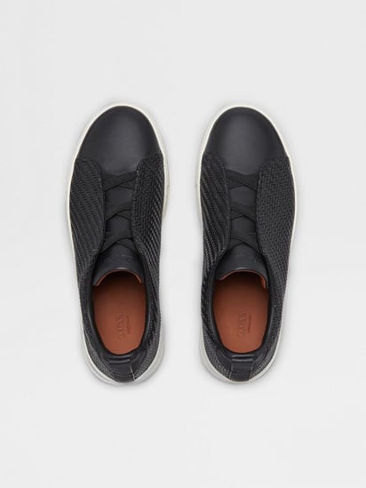ブラック PELLETESSUTA™ レザー Triple Stitch™スニーカー SS25 ブラック PELLETESSUTA™ レザー Triple Stitch™スニーカー SS25