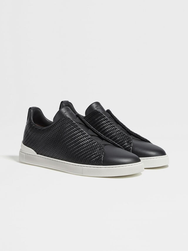 Black PELLETESSUTA™ Leather Triple Stitch™ Sneakers Main product photo