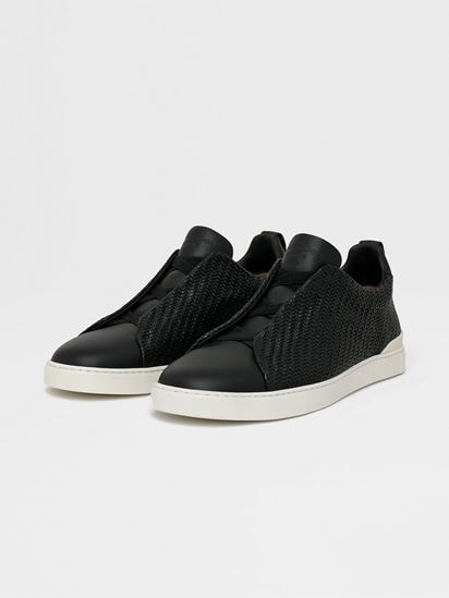 ブラック PELLETESSUTA™ レザー Triple Stitch™スニーカー SS25 ブラック PELLETESSUTA™ レザー Triple Stitch™スニーカー SS25