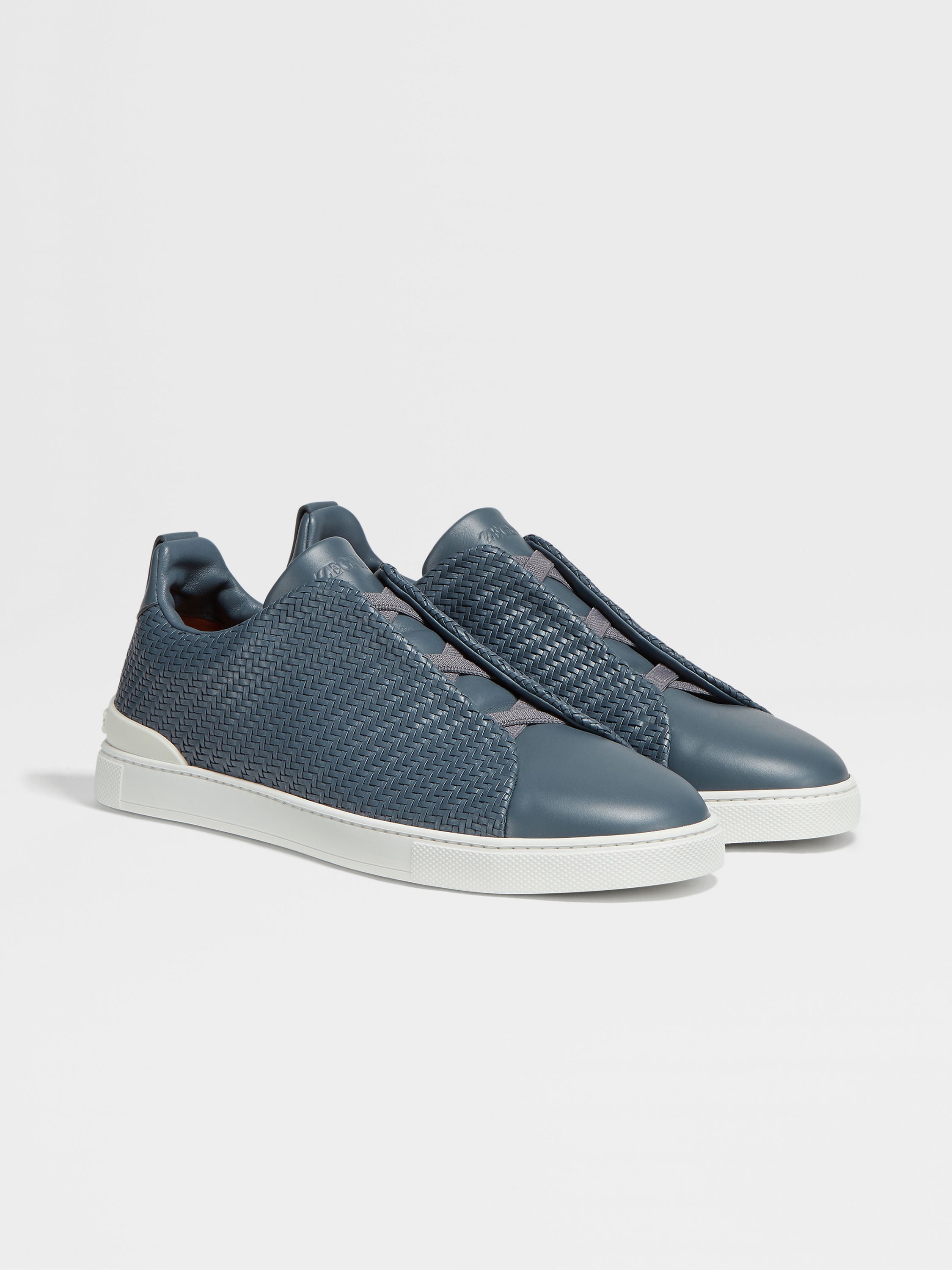 Avio Blue PELLETESSUTA™ Leather Triple Stitch™ Sneakers