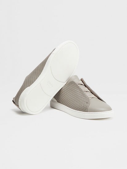 Zegna pelle hot sale tessuta sneakers