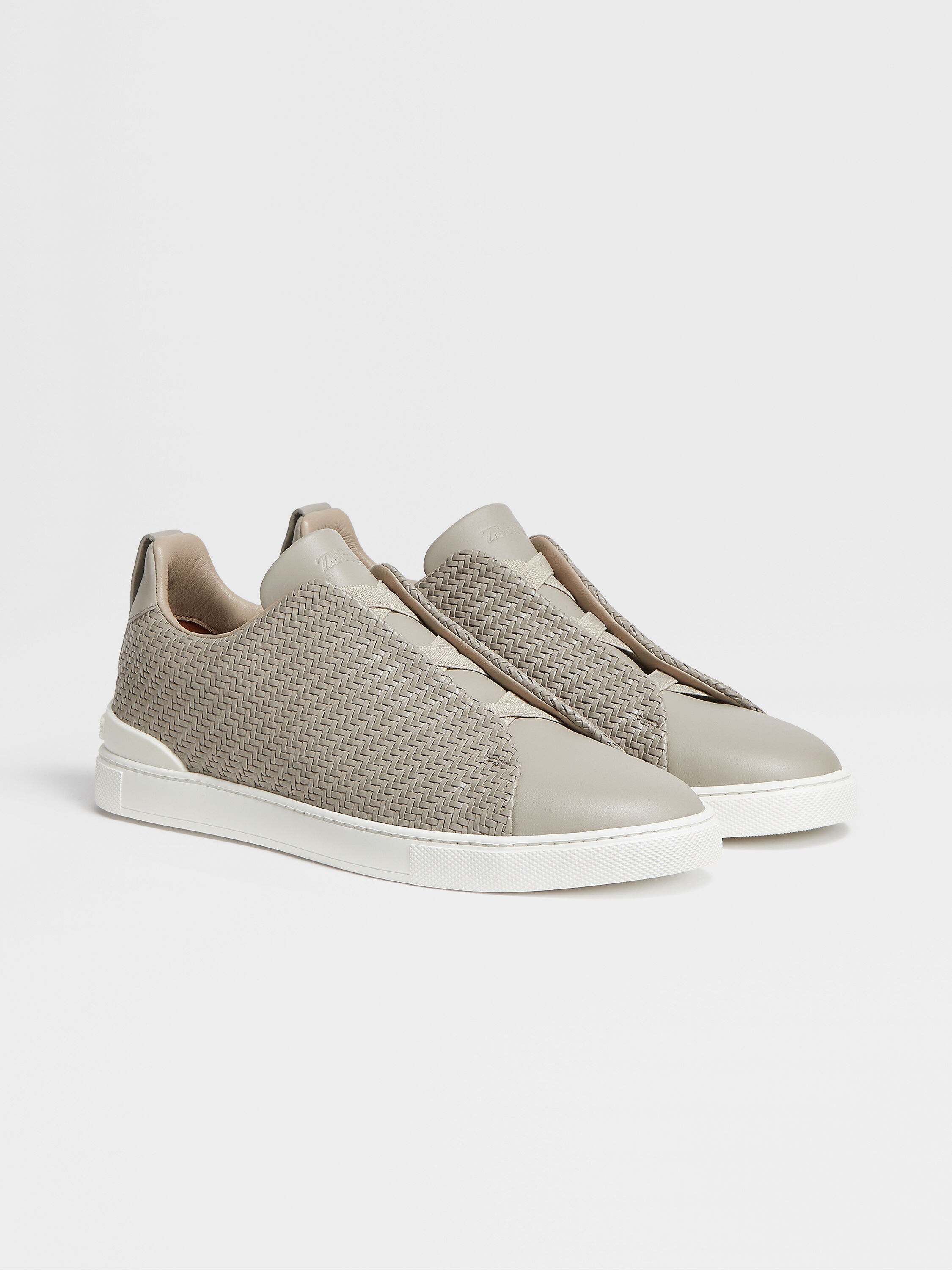 Light Grey PELLETESSUTA™ Leather Triple Stitch™ Sneakers SS24 