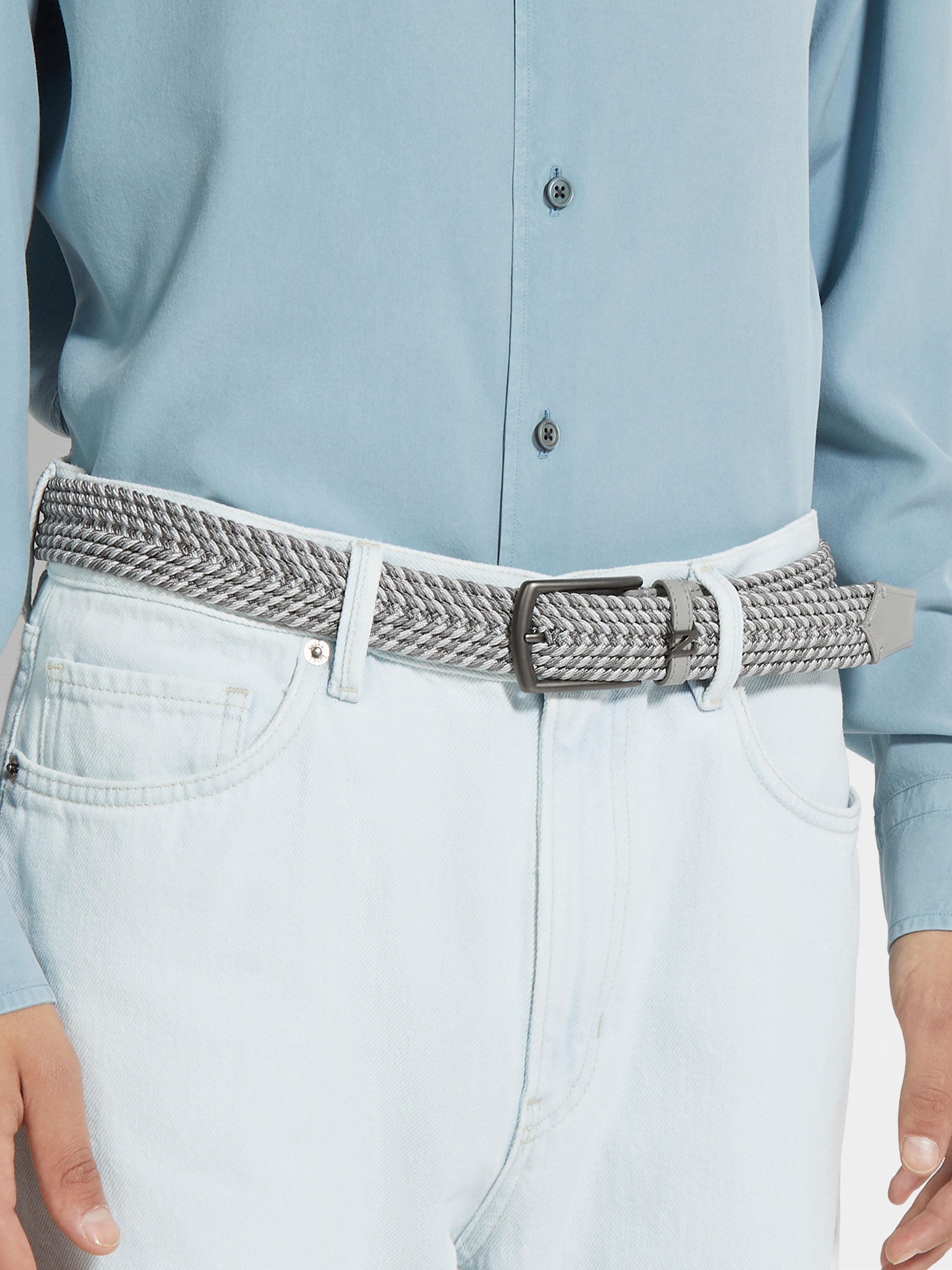 Grey Mélange Rayon Belt Product detail photo #2
