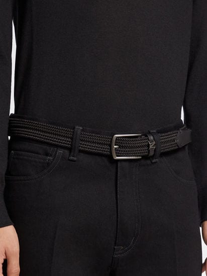 Black Rayon Belt FW25 25664454 | Zegna JP Black Rayon Belt FW25 25664454 | Zegna JP