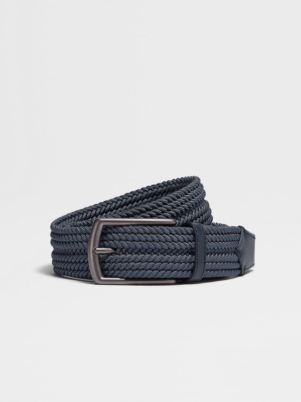 Zegna Alligator engraved-logo belt - Blue