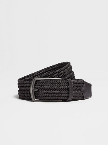 Buy Black Woven Braided Belt for Men