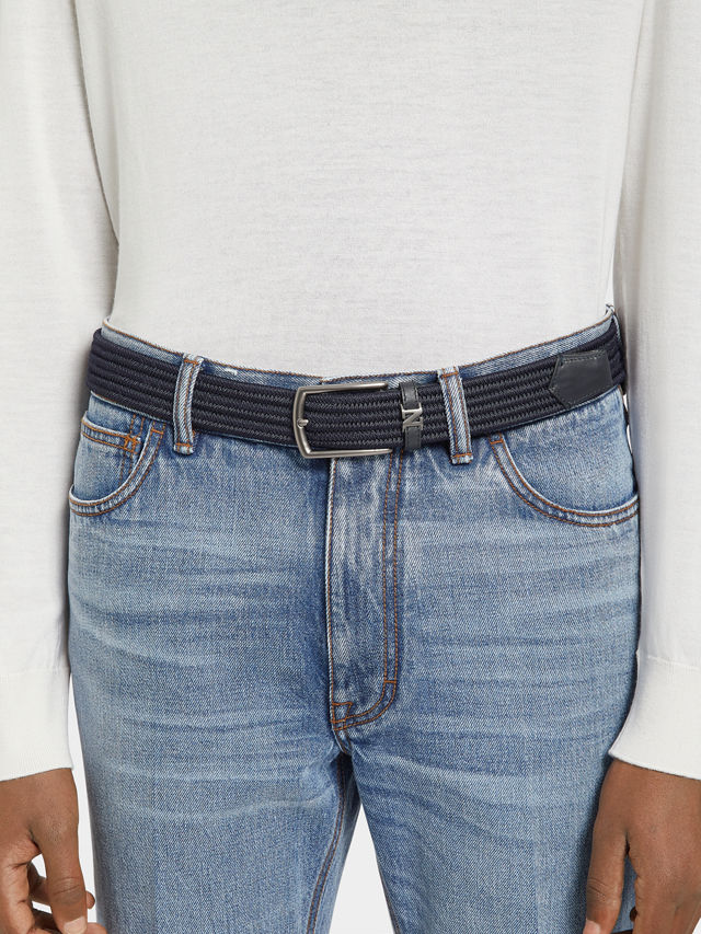 Navy Blue Rayon Belt Product detail photo #2