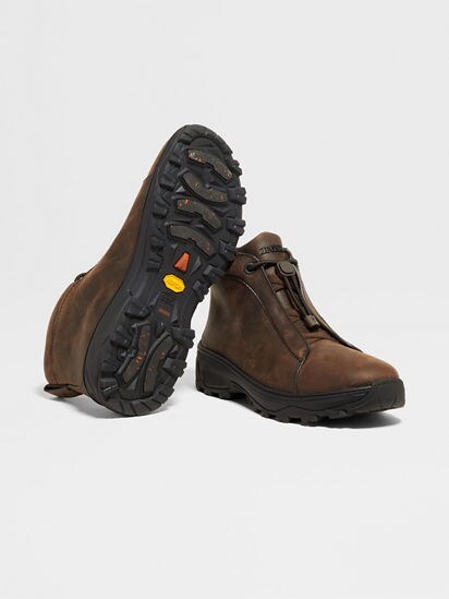 Brown Leather Triple Stitch™ Vetta Sneakers FW25 35550753 | Zegna US