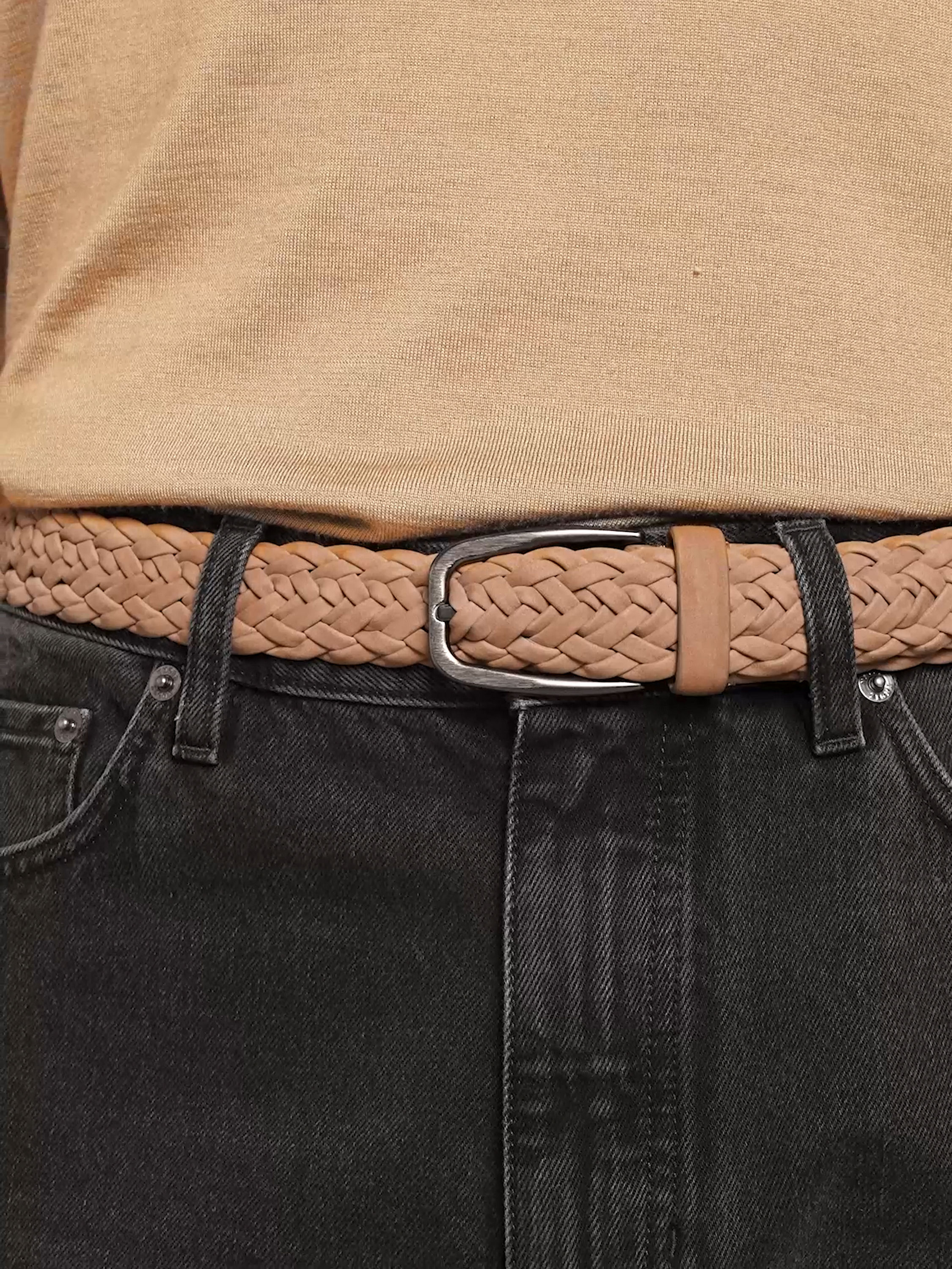 Beige Nubuck Belt