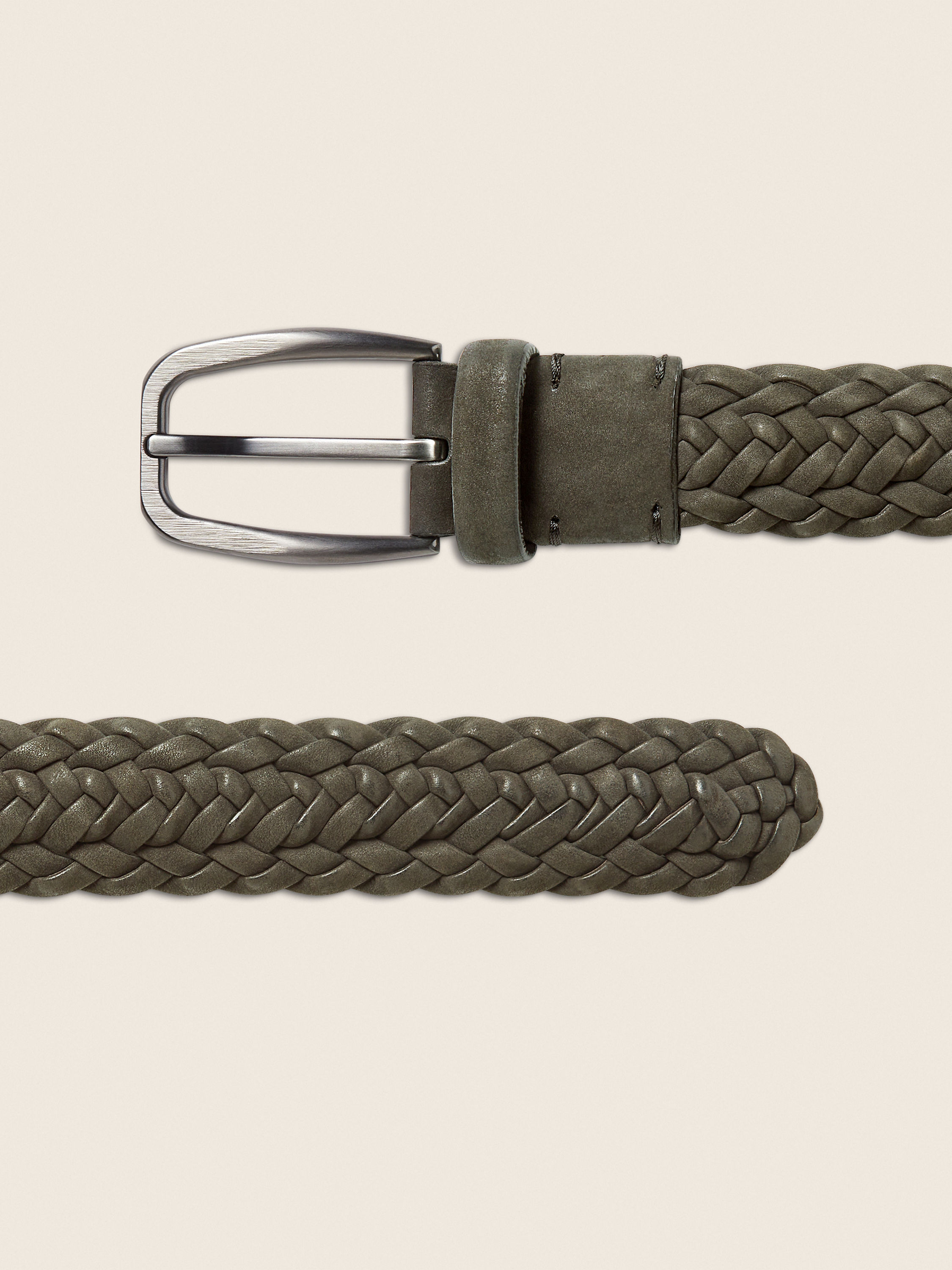 Dark Olive Green Nubuck Belt Product detail photo #1