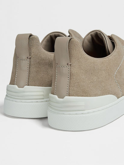 Light Beige Canvas Triple Stitch™ Low Top Sneakers