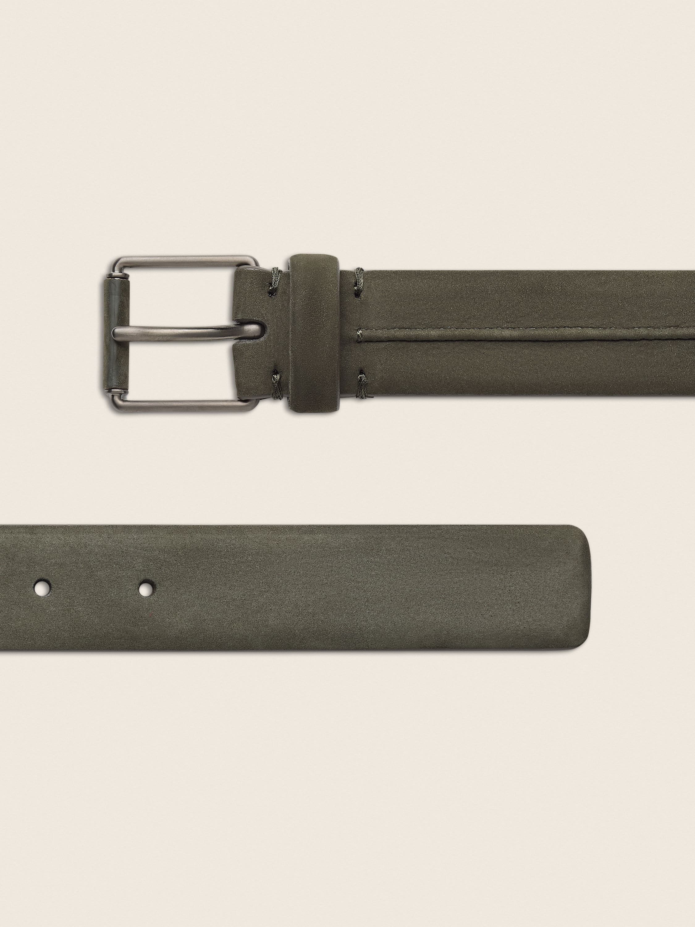 Dark Olive Green Nubuck Belt Product detail photo #1