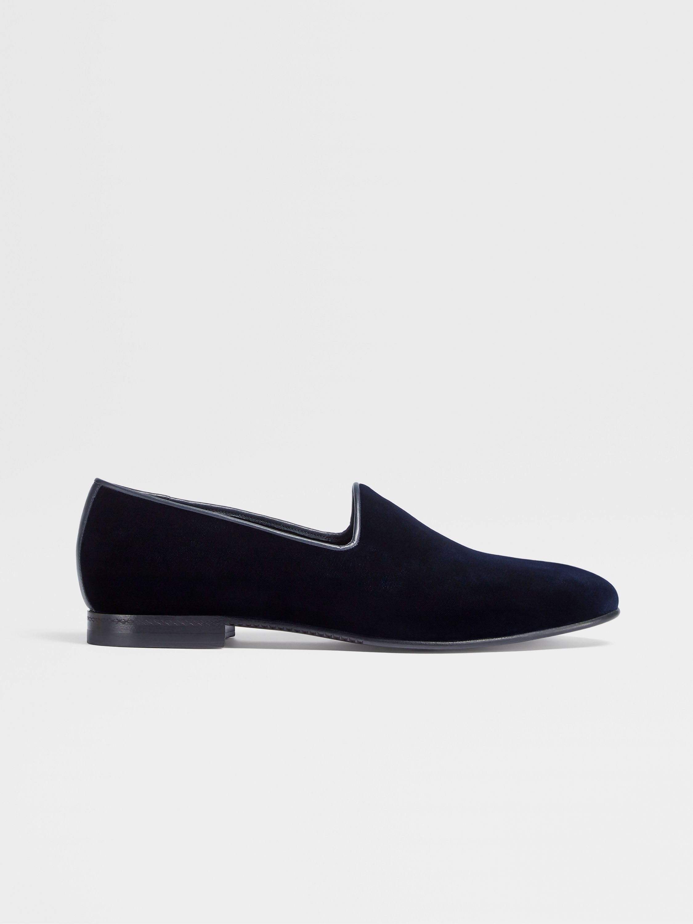 Mocassins Slip-on Palermo de Veludo Azul-escuro