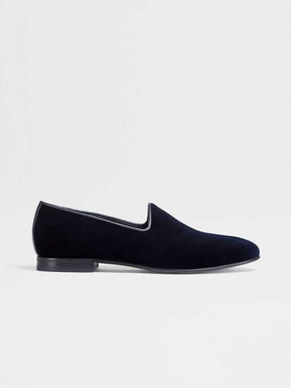 Blue Velvet Loafers