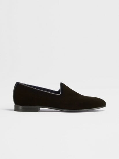 Black Velvet Palermo Slip On Loafers FW23 22956404