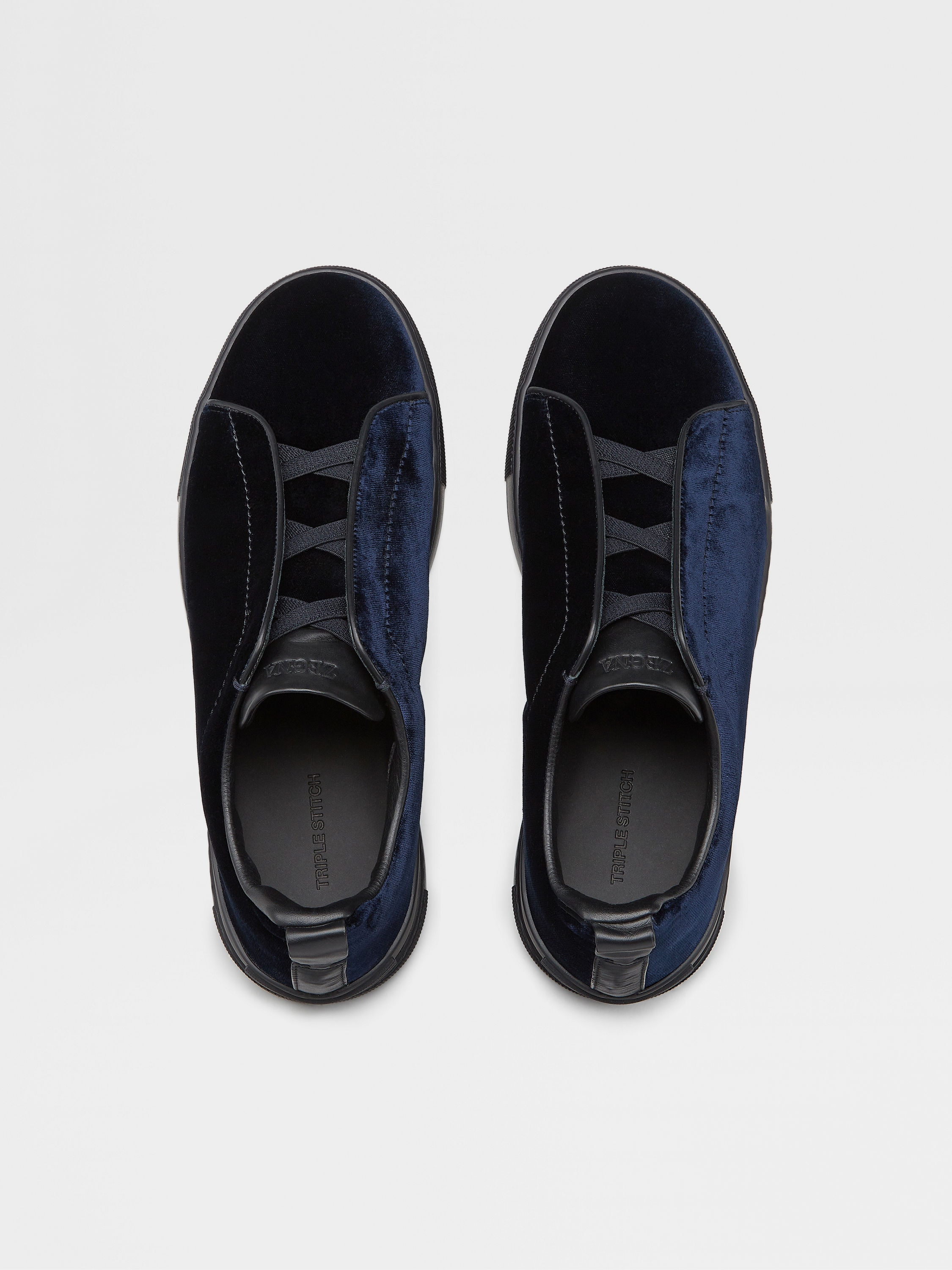 Navy Blue Velvet Triple Stitch™ Sneakers FW24 23088265 | Zegna US