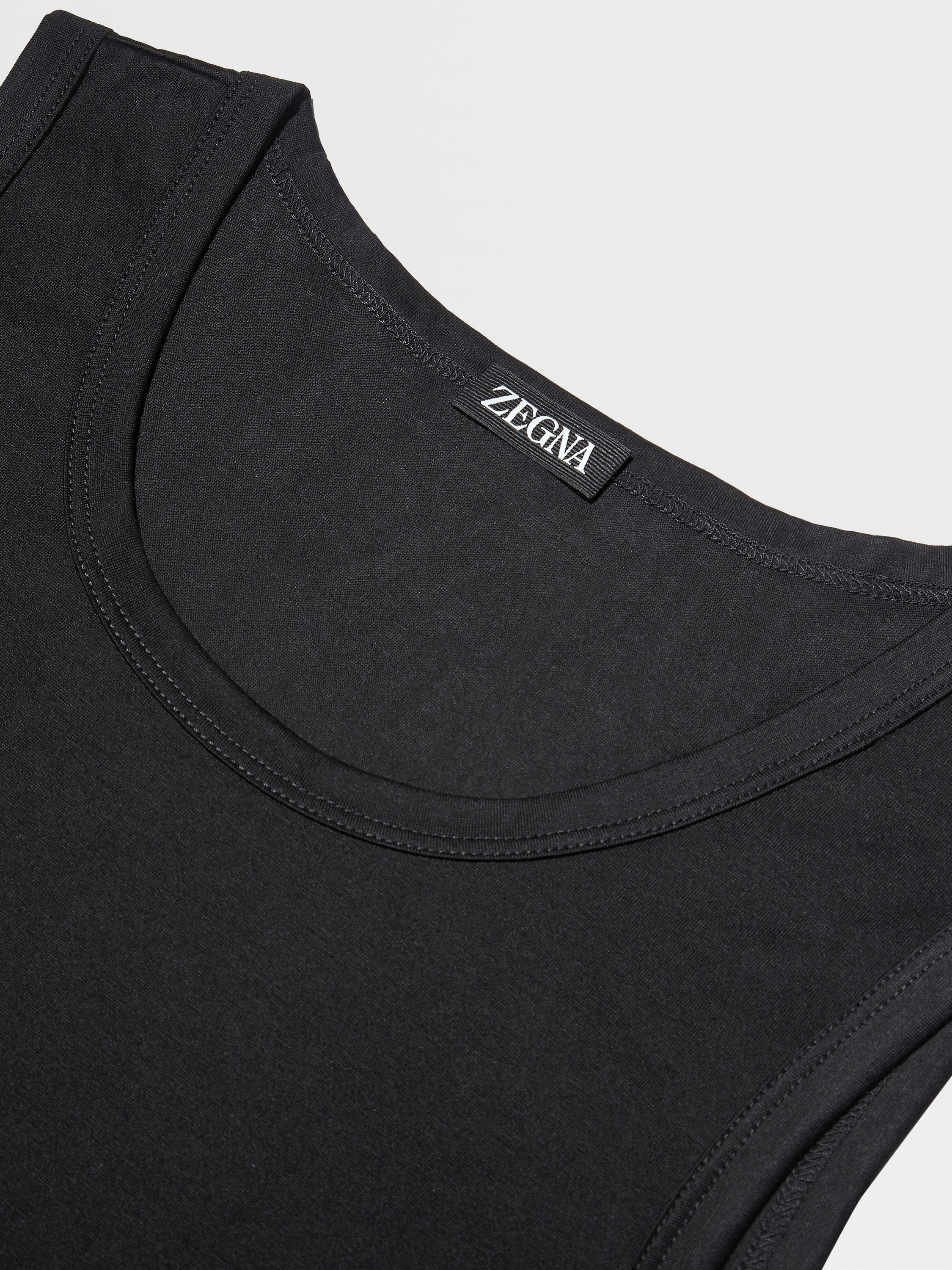 Black Cotton Tank Top Product detail photo #1